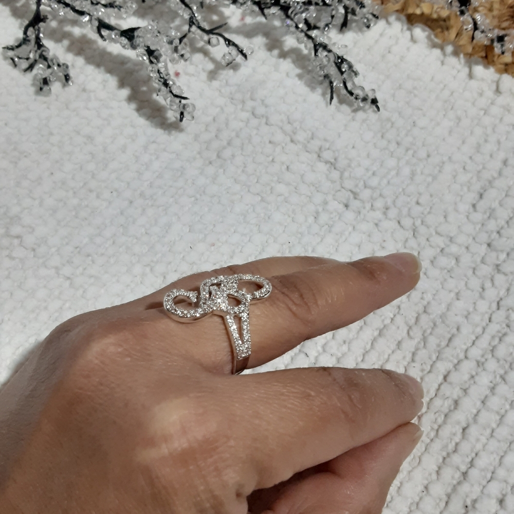 Sterling Silver Rhinestone Ring - image 4